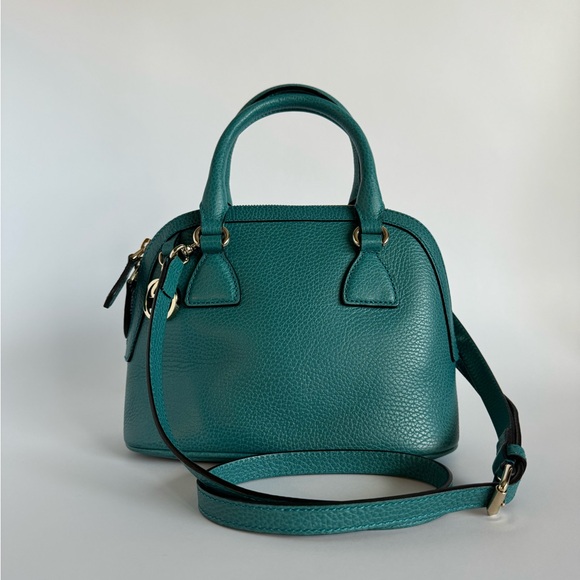 Gucci Leather Interlocking Dome Two-way Bag - Teal - Picture 1 of 15
